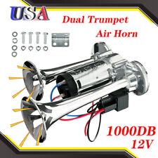 1000db 12v Electric Trains Horns Air Train Horn Kit For Truck Car Super Loud Us