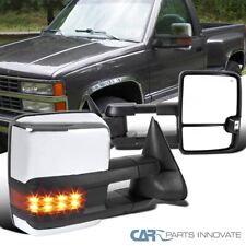 Fit 88-00 Chevy C10 Ck Tahoe Silver Power Heated Towing Mirrorsled Signal Lamp