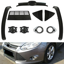 Fit For 2012 2013 2014 Ford Focus Front Bumper Grill Cover Fog Lights 10 Pcs