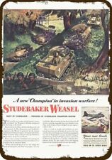 1944 Studebaker M-29 Weasel Personnel Carrier Vehicle Vintage Look Metal Sign
