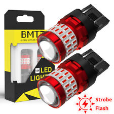 Red 7440 7443 Led Flash Strobe Brake Stop Tail Light Bulbs For Honda Civic Cr-v