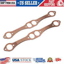 Oval Port Copper Header Exhaust Gaskets For Small Block Sbc Chevrolet 262 267 28