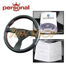 Italy Personal Neo Grinta 330mm Steering Wheel Black Leather Red Stiching Horn