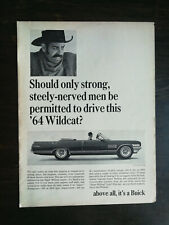 Vintage 1964 Buick Wildcat Full Page Original Ad