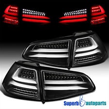 Fits 2015-2017 Vw Golf Mk7 Replacement Black Full Led Tail Lights Brake Lamps