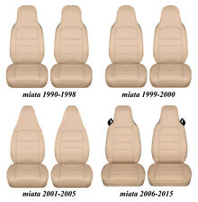 2 Semi Custom Car Seat Covers Fits Mazda Miata 1990-2015 Cotton Solid Beige