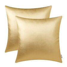 Faux Leather Throw Pillow Covers 22 X 22 Inches - Gold Leather Pilow Covers P...