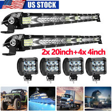 20 Inch Led Light Bar Combo Spot Flood Truck Offroad 4x 4 Pods For Jeep Suv