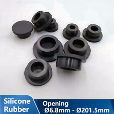 Black 6.8mm-201.5mm Hole Plug End Cap Round Silicone Rubber Blanking Seal Bung