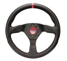 Sparco R383 Champion Steering Wheel Black Leather With Red Stiching