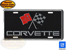 Chevy Corvette Crossed Flags Logo License Plate Chevrolet Vanity Tag