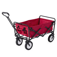 Mac Sports Collapsible Folding Outdoor Utility Garden Camping Wagon Cart Red