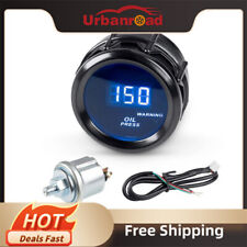 2 52mm Oil Press Meter Digital Led 0-150 Psi Oil Pressure Gauge Meter Sensor