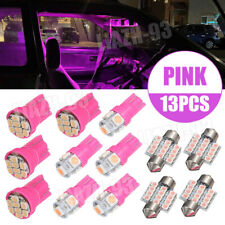 13x Pink Car Led Lights Interior Package Kit For Dome License Plate Lamp Bulbs