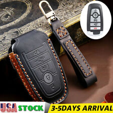 For Ford F-150 5 Buttons Keyless Remote Fob Bag Leather Key Cover Case Holder