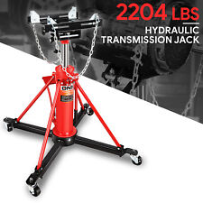 2204lbs Steel Stage Hydraulic Transmission Jack W Swivel Wheels Lift Hoist