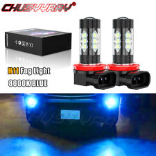 Pair High Power Hid H11 H8 Led Replacement Bulbs 8000k Ice-blue For Fog Lights