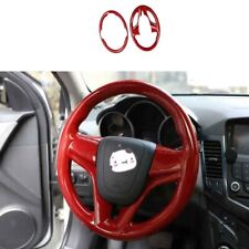 Steering Wheel Red Carbon Fiber Cover Decor Trim For Chevrolet Cruze 2010-2015