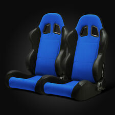 Universal Jdm Blue Pineapple Fabricpvc Leather Leftright Racing Car Seats