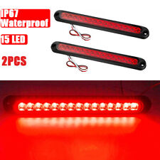 2pcs Red Truck Trailer Light Bar 15 Led Stop Turn Tail Brake Lights Strip