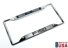 License Plate Frame - Chrome W Build Ford Tough Script Logo For F-150