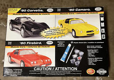Testors 3 Model Car Kits Set 80 Corvette Firebird Camaro 124 Scale Plastic Gm