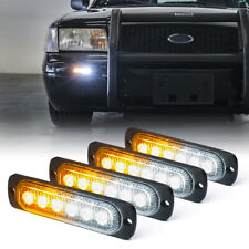 Xprite 4pcs Led Grill Side Marker Strobe Lights Kit Emergency Car Truck Warning