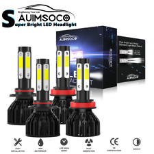 4x Led Headlight Super Bright White Bulbs 9005 H11 High Low Beam Conversion Kit