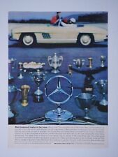Mercedes Benz 300 Sl Roadster Vintage 1961 Treasured Trophy Original Print Ad