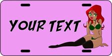 Sexy Pinup Girl - Pink Custom Personalized Aluminum Car License Vanity Plate Tag