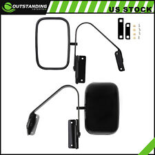 Top Tow Mirrors Pair Manual Black For 1980-96 Ford F-series Pickup Truck