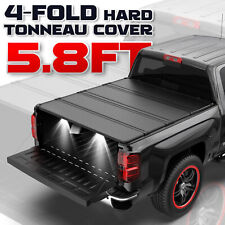 5.8ft 4-fold Hard Tonneau Cover For 2014-18 Chevy Silverado Gmc Sierra Short Bed