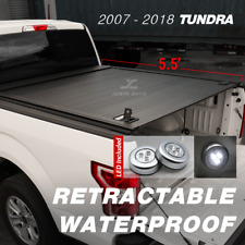 2007-2024 Tundra Tonneau Cover Aluminum Retractable Waterproof 5.5ft Bed Led