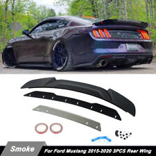 3pcs Wicker Bill Highkick Trunk Spoiler Wing For Ford Mustang Gt Coupe 2015-2022