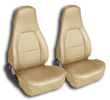 Iggee S.leather Custom Fit 2 Front Seat Covers For Mazda Miata 1990-1997 Beige