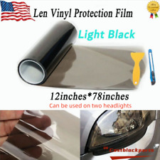Fit For 12x78 Light Black Gloss Tint Film Lens Vinyl Wrap Headlight Taillight