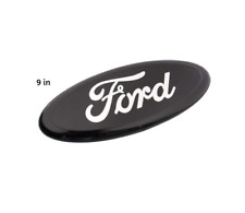 Ford Black Oval Emblem 9 Inch Chrome Logo Badge For Grilletailgate 2004-16 New