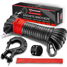 Synthetic Winch Rope Line 14x 50 9650lbs Recovery Cable 4wd Atv Utv W Sheath