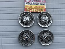 1964-1999 Ford Chevy 15 Rwd  Set 4 Spoked 3bar Spinners Hubcaps Dodge Caddy