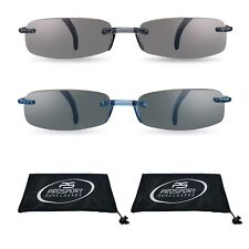 Sun Readers Thin Full Lens Tinted Reading Sunglasses Rimless Small Light Weight