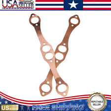 Sbc Oval Port Copper Header Exhaust Gaskets Fit Chevy 305 350 383 Reusable Us