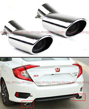 For 2016-2021 Honda Civic Stainless Polished Muffler Exhaust Tip Finisher X 2