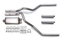 Ford F150 F250 1995-1997 Dual Exhaust Kit Flow Ii Stainless Muffler Chrome Tips