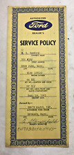 1951 Ford Dealership Service Certificate Filled Out - Vintage Rare Fomoco