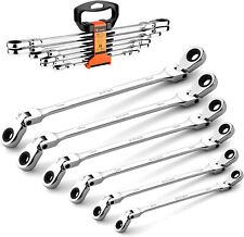Extra Long Flex-head Ratcheting Wrench Set Box End Ratchet Wrenches Set 8-19mm