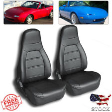 Fit For 1990 To 1997 Mazda Miata Front Synthetic Leather Seat Covers Black Pair