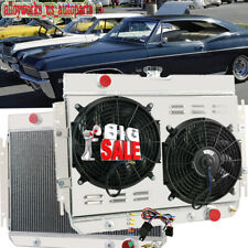 4 Row Radiatorshroud Fan For 1963-1968 67 Chevy Impala Belair Chevelle Caprice
