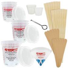 Paint Mixing Kit Mixing Cups Lids Sticks Paddles Strainers Can Opener