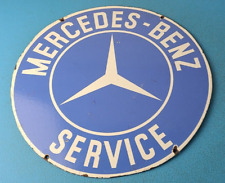 Vintage Mercedes Benz Sign - Automobile Dealership Sales Gas Pump Porcelain Sign