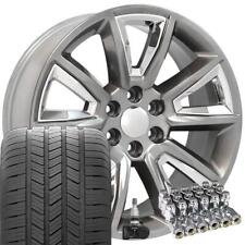 20 Rims Fit Tahoe Yukon Cv73 Hyper Black Wchrome Gy Tires Lugs Tpms 5696